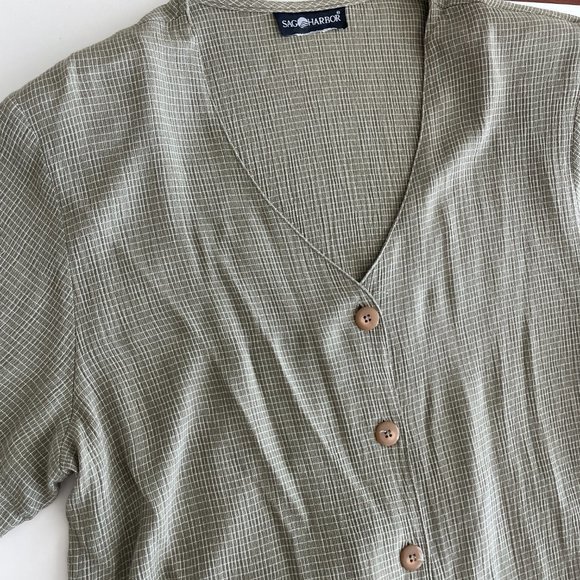 Vintage two piece button front top and trousers matching set - Picture 8 of 10